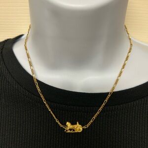 Authentic Vintage Celine Horse Carriage Pendant Necklace